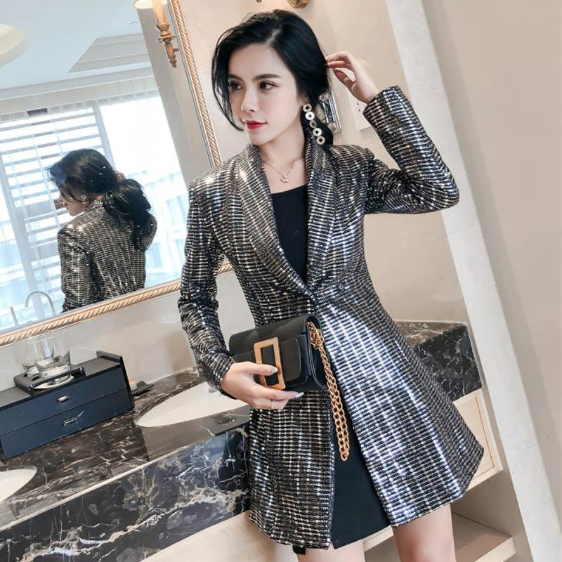 Sequined Chic Slim Fit Blazer