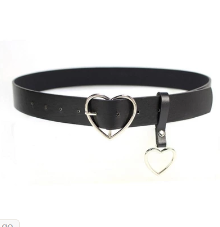 Heart Charm Pin Buckle Belt