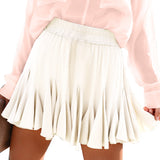 Pleated Chiffon High Waist Mini Skirt