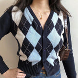 Argyle Diamond Long Sleeved Cardigan