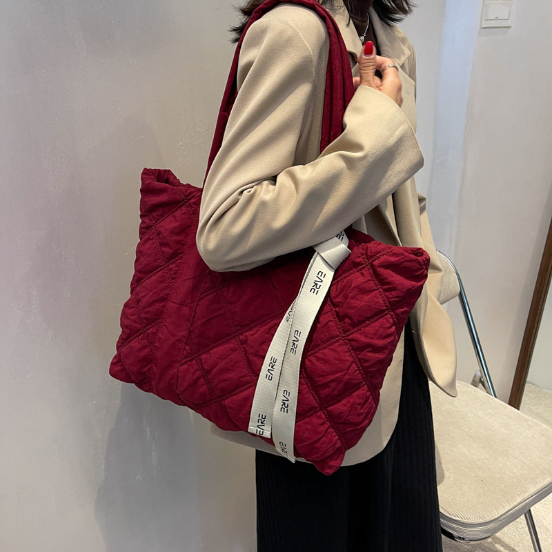 Fashionable Rhombus Winter Tote Bag