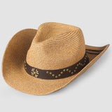 Sunflower Label Paper Straw Folding Cowboy Hat