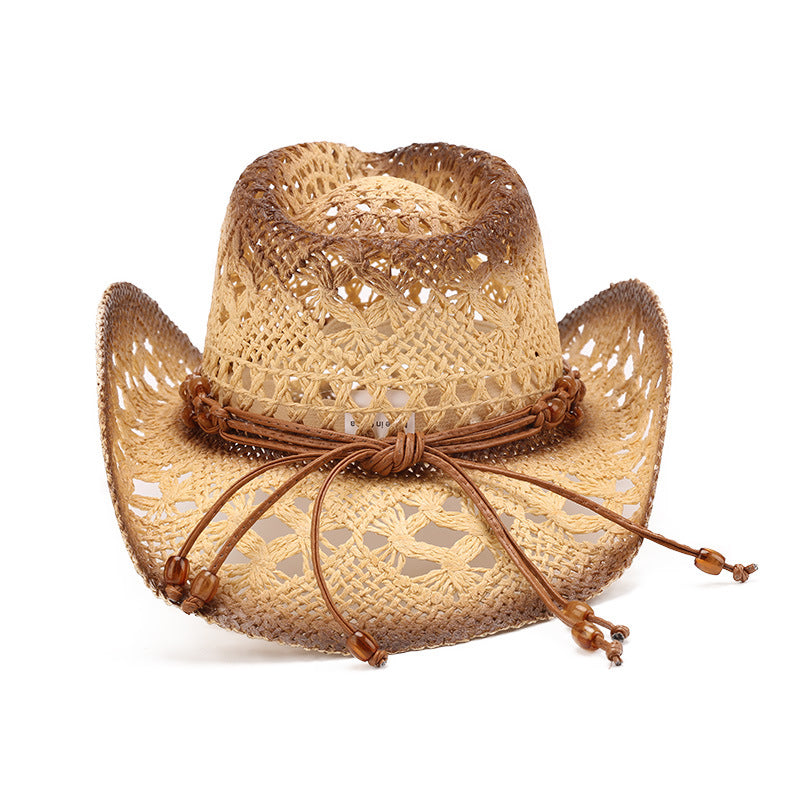 Breathable Straw Conical Crown Cowboy Hat