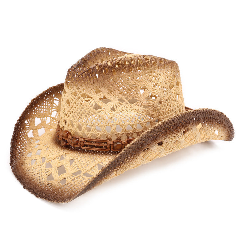 Breathable Straw Conical Crown Cowboy Hat