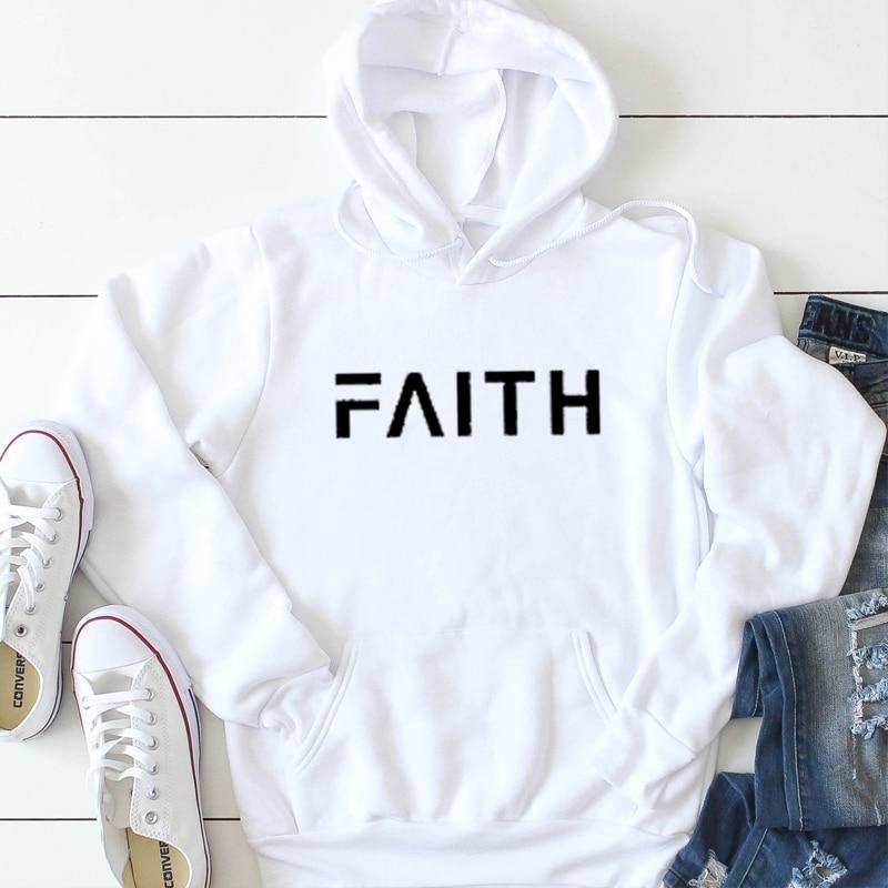 Faithful Letter Print Hoodie