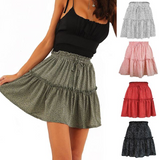 Polka Dot Pleated Chiffon Skirt