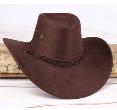 Faux Leather Velvet Western Adventure Cowboy Hat