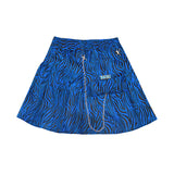 Blue Pleated Zebra Skirt