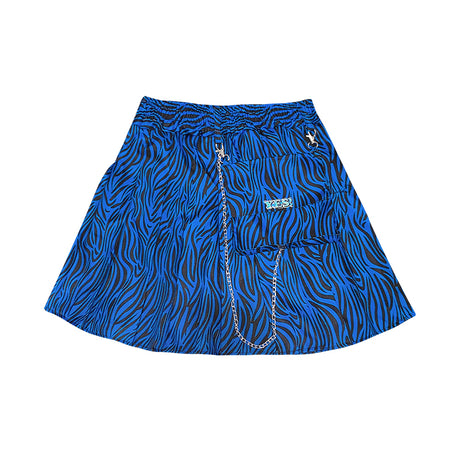 Blue Pleated Zebra Skirt