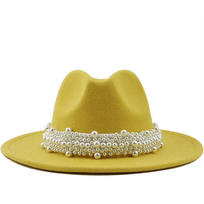 Pearl Studded Felt Hat