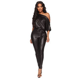 Leather Flange Jumpsuit