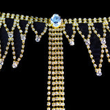 Rhinestone-Encrusted Mesh Tassel Body Jewelry