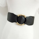 Round Button Wide Cinch Belt