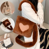 Winter Plush Sewing Thread Shoulder Bag