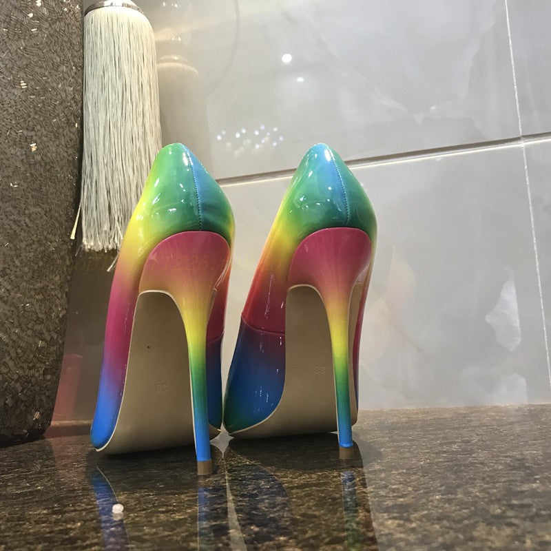 Rainbow Patent Leather Ultra-High Heels