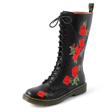 Chic Embroidered Martin Boots