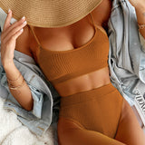 High Cut Ribbed Bikini