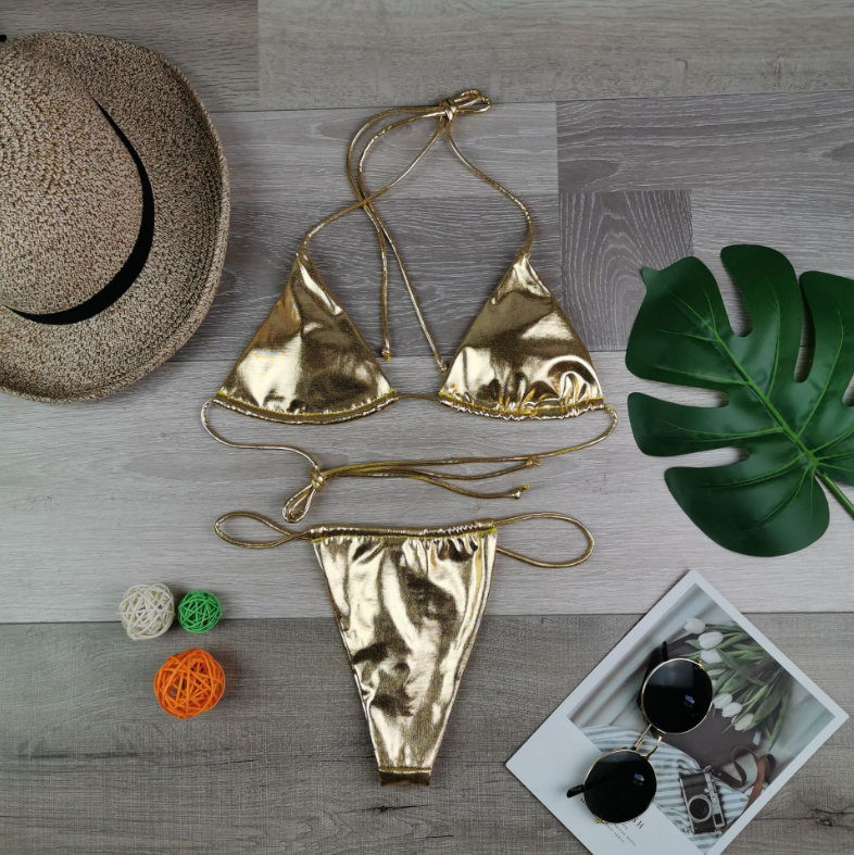 Split Shimmer Bikini