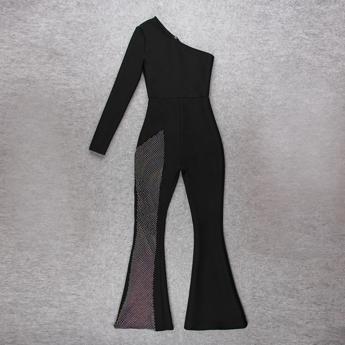 Mesh Flared Diamond Jumpsuit