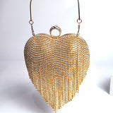 Tassel Diamond Inlaid Heart Bag