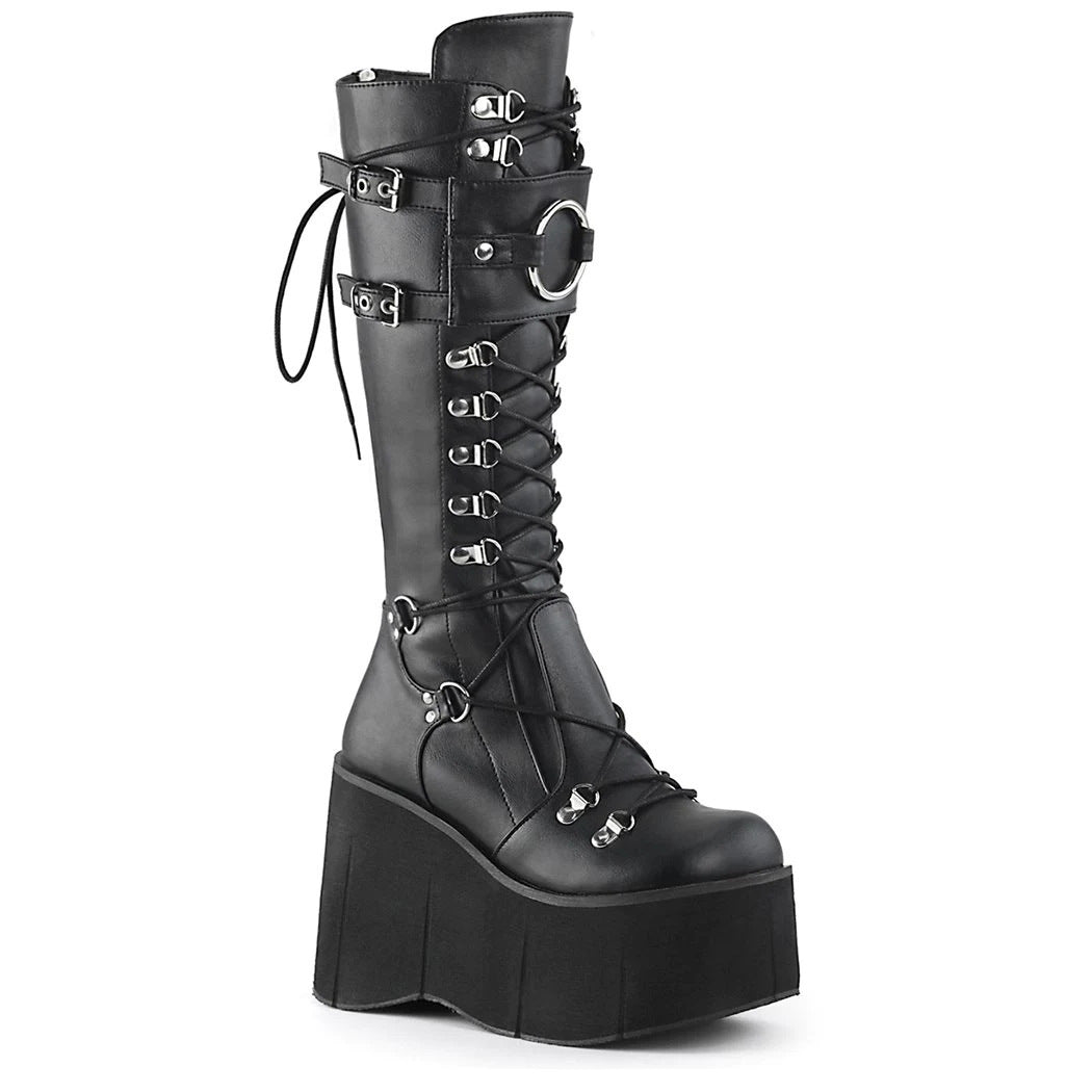 Gothic Glam Wedge Heel Halloween Plus Size Boots