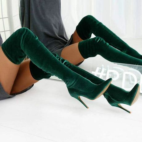 Sultry Suede Stiletto Heel Boots