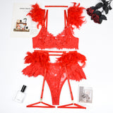 Feather Delight Garter Set