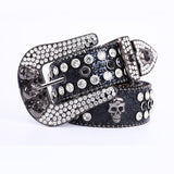 Rebel Rhinestone Skull Belt