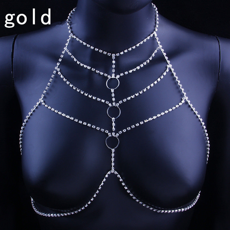 Glamourous Rhinestone Nightclub Body Jewelry