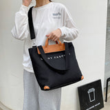 Fashionable Canvas Letters Shoulder Bag