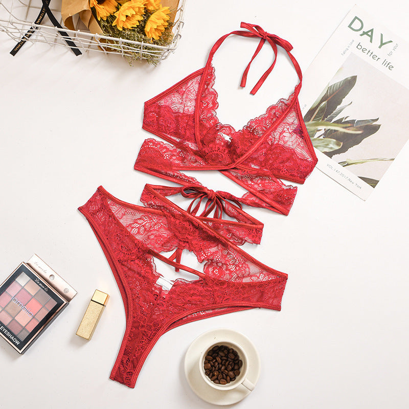 Seductive Lace Three-Point Bodysuit Lingerie