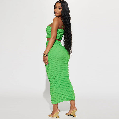 Lace-up Green Dream Skirt Set