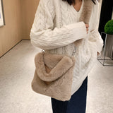 Winter Plush Sewing Thread Shoulder Bag