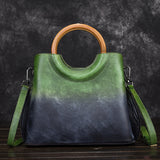 Artisan Crafted Leather Hand-Painted Suede Bag