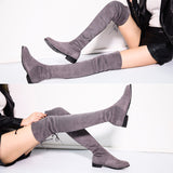 Suede Chic Flat Elastic Boots