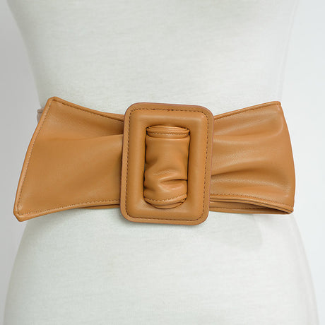 Luxury Sheepskin Wide Statement Belt