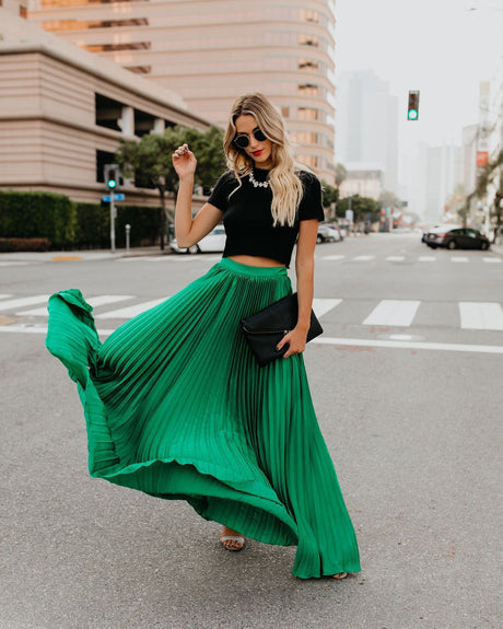 Pleated Elegance Maxi Skirt