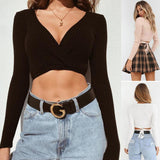 Cleo Criss Cross Long Sleeved Crop Top