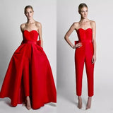 Ravishing Red Jumpsuit Evening Dress