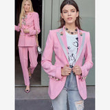 Pink Blossom Printed Lining Blazer