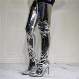 Silver Seduction Knee High Boots