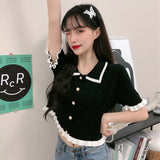 Lulu Doll Collared Crop Top