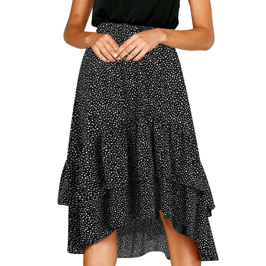 Wavy Pleated Irregular Skirt