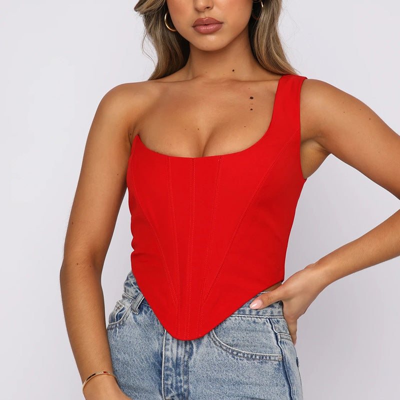 Posie One-Shoulder Corset Top