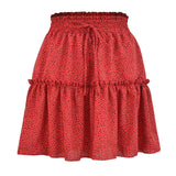 Polka Dot Pleated Chiffon Skirt