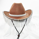 Melanie Rhinestone Tassel Cowboy Hat