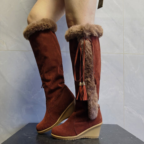 Plush Chic Wedge Boots