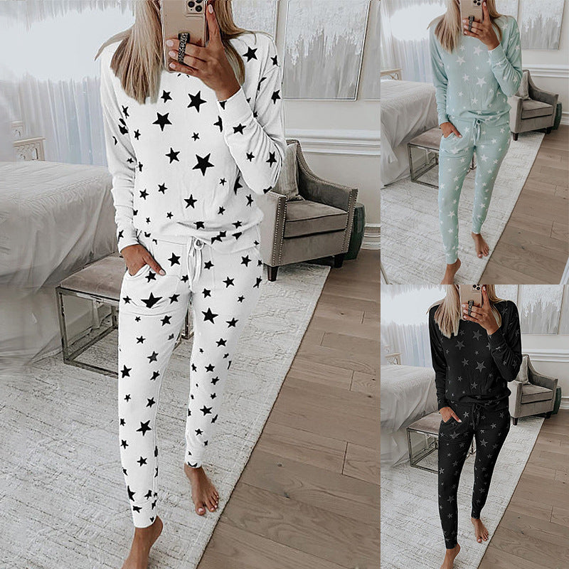 Printed Casual Home Service Pajama Set