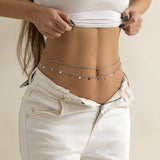 Glamourous Sequin Box Chain Mashup Waist Chain Body Jewelry