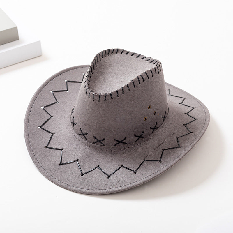 Suede Satin Print Neutral Cowboy Hat